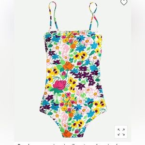 NWT J. Crew Women’s Bandeau One-piece Vibrant Garden in Pique Size 10